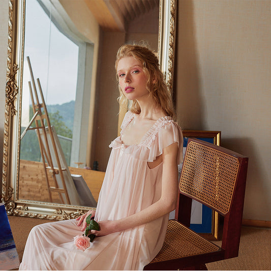 コットンたっぷりレースとリボンのフェアリーネグリジェ