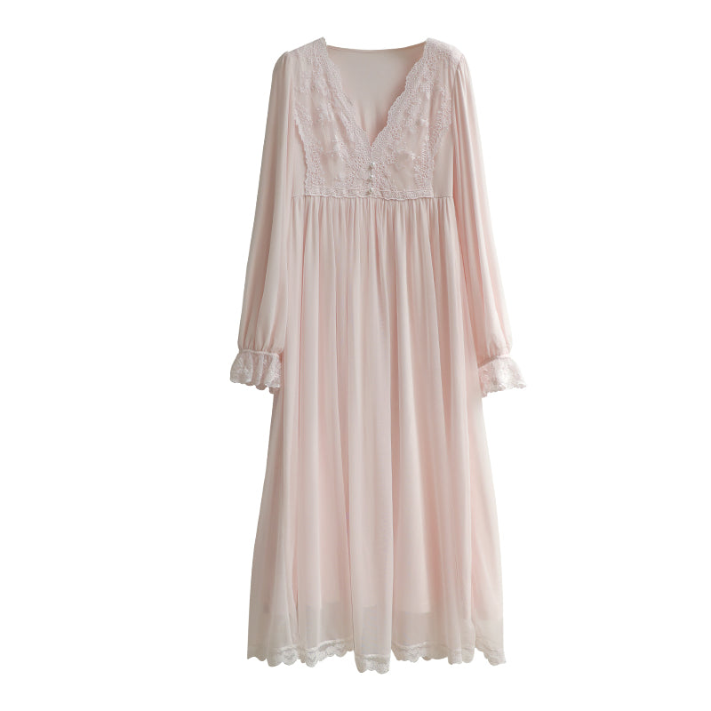 フローラルレースとリボンのスウィートネグリジェ