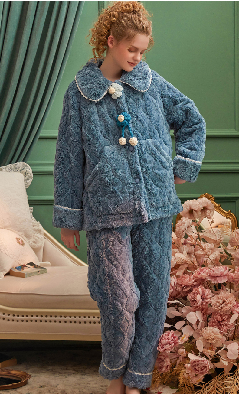 フリースお花のもこもこルームウェア