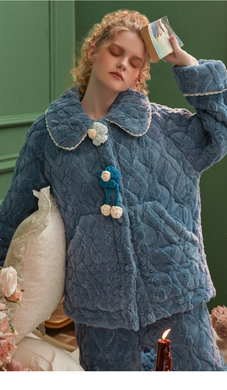 フリースお花のもこもこルームウェア