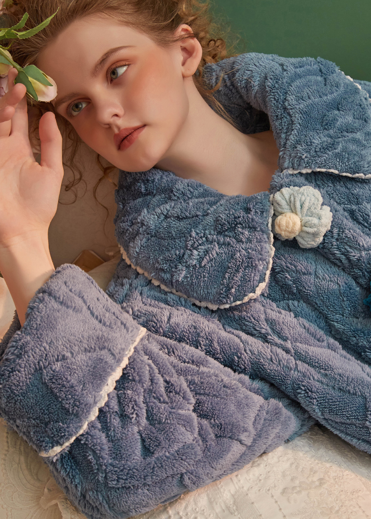 フリースお花のもこもこルームウェア