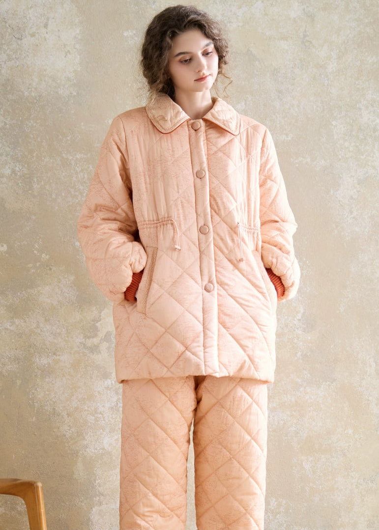 コットン ドールカラーキルティングルームウェア