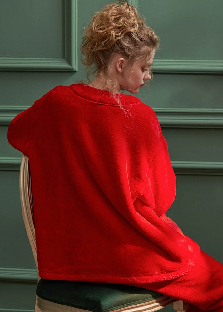 フリースレースポケットのふわふわルームウェア