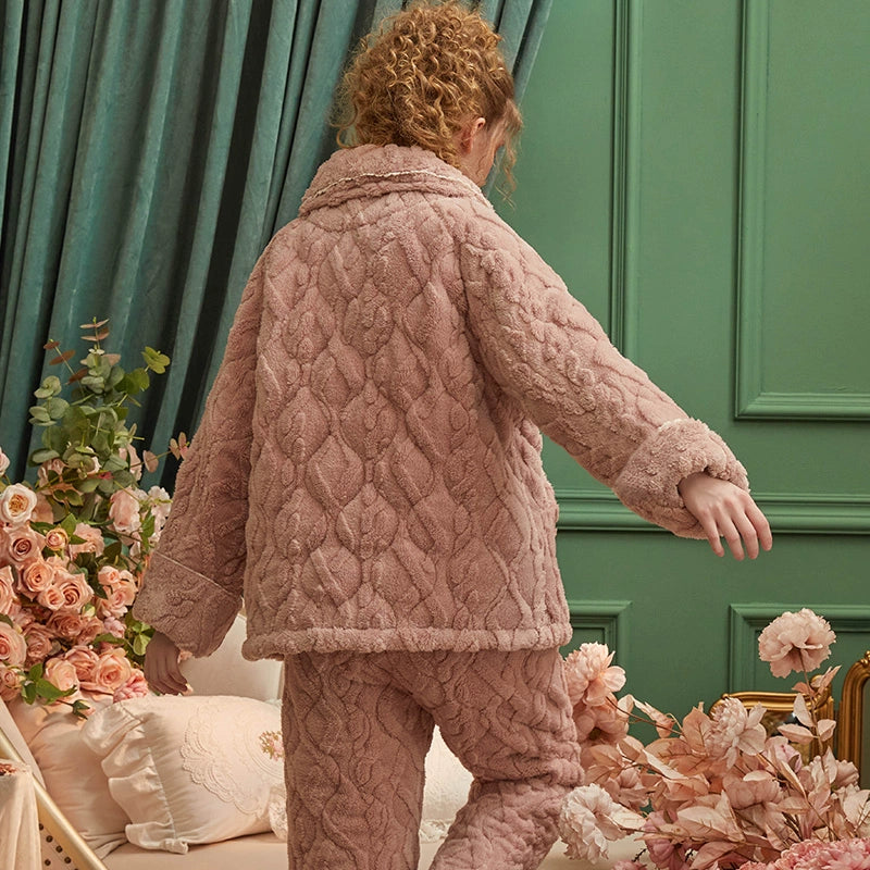 フリースお花のもこもこルームウェア