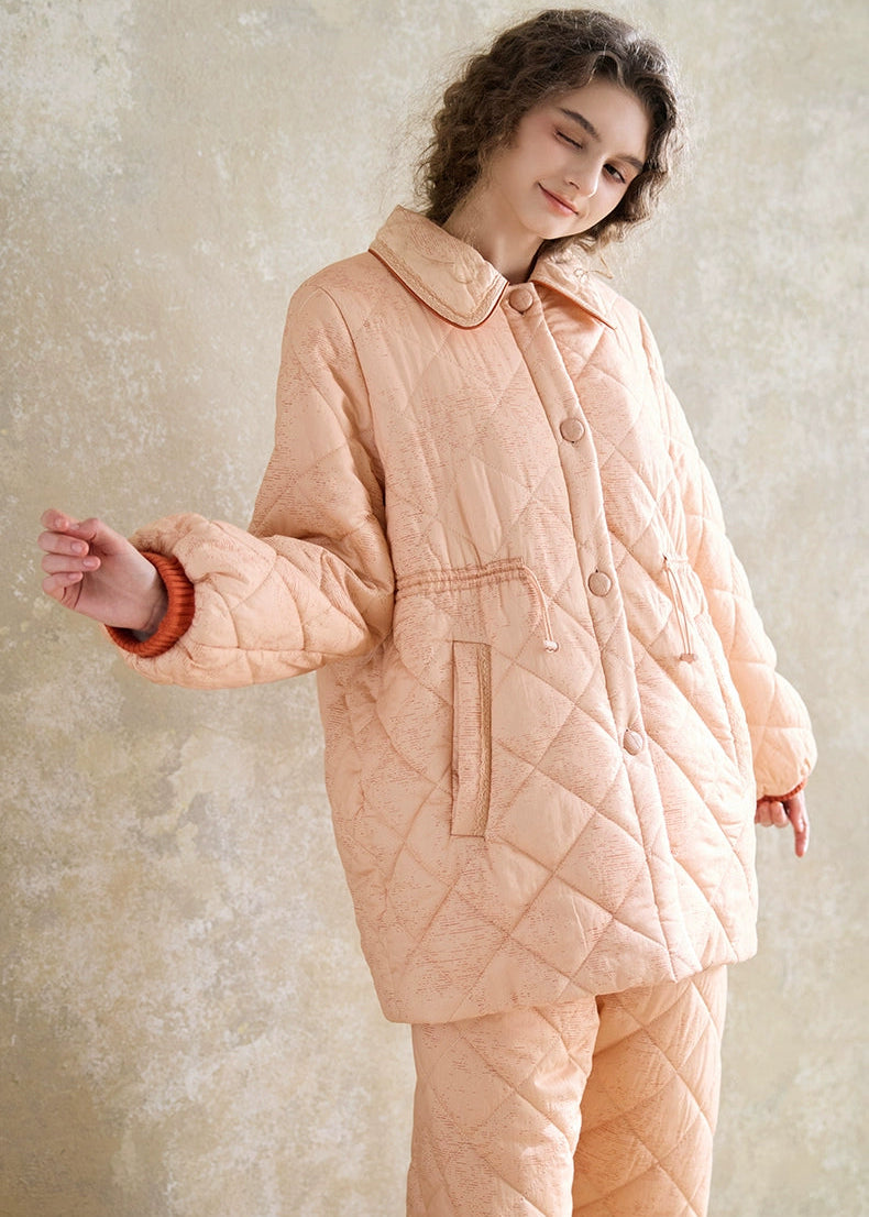 コットン ドールカラーキルティングルームウェア