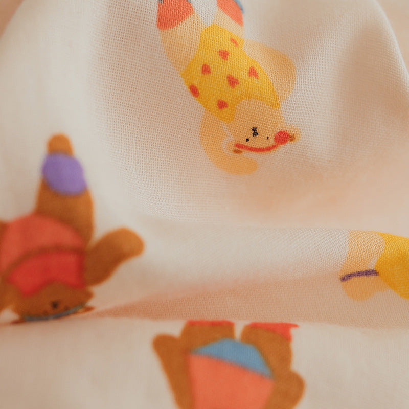 コットンかわいいくまのプリントパジャマ